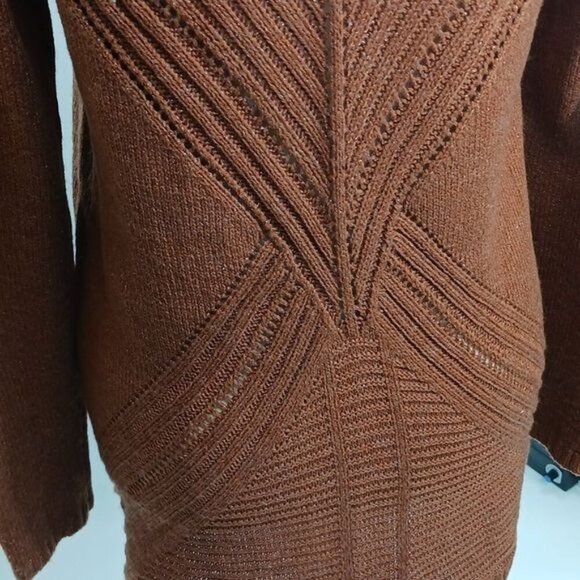 Merona Sweater Rust V Neck Knit Stretch Metallic Womens Size Small - Picture 6 of 7